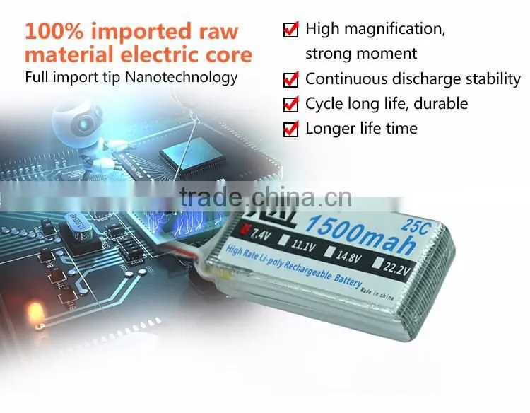 XXL Power 25C MAX 30C 2s Lipo Battery 7.4V 1500MAH AKKU Car Helicopter Quadcopter battery pack