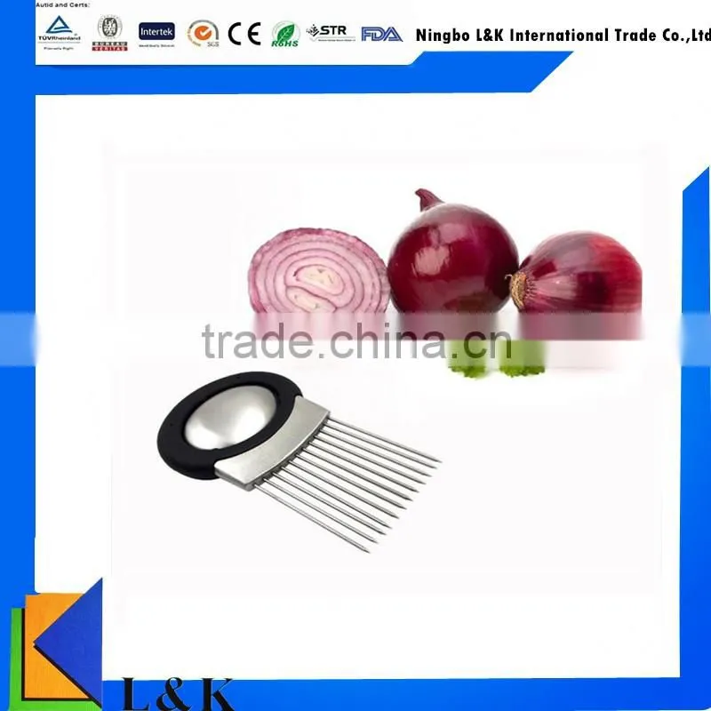 Whosales stainless steel onion holder /onion slicer /onion cutter