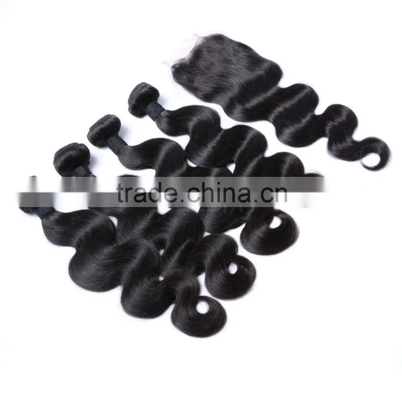 Brazilian hair bundles unprocessed virgin body wave hair with closure hair styles short wavy hair