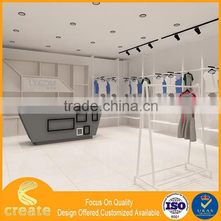 Fashion modern shop furniture garment display rack,metal cabinet for clothing stand
