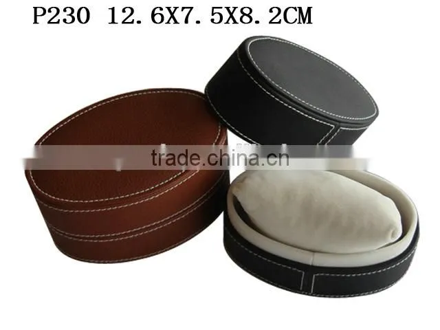 Exquisite Craftwork Stitching Leather Top Cardboard Frame Jewellry Gift Box for Watch P230