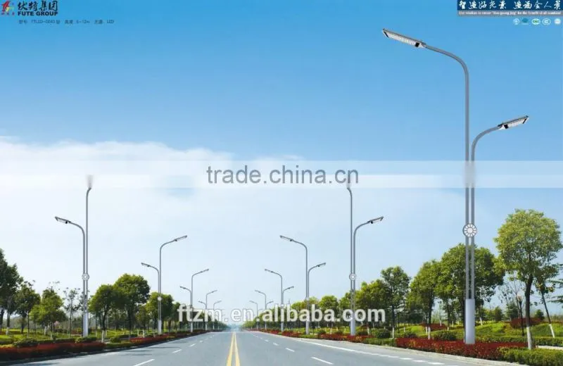 Round shaped or rectangular shaped or customized galvanized steel street lighting pole lighting columns