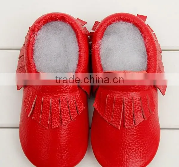 2016 Fashion Style Tassel Leather Shoes Full Cowhide Infant Baby Shoes Newborn Soft Bottom Prewalkers