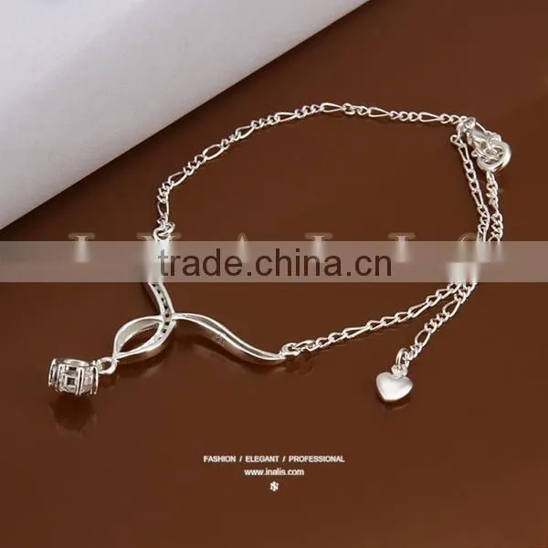 2014 2013 Fashion rhinestone ankle girls stainless steel steel ankle bracelet