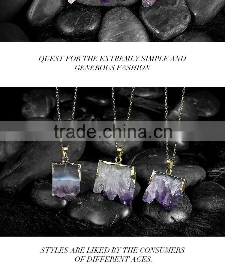 Popular colorful natural crystal necklace
