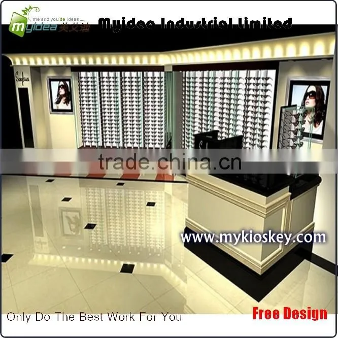 Wood luxury sunglass display stand for mall