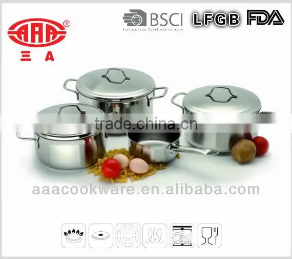 7Pcs 18/8 Stainless Steel Dutch Oven with Induction bottom