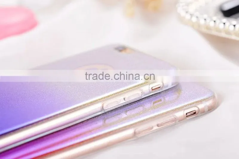 Gradient Glitter rhinestone Bling Case for iPhone 6Plus Soft TPU Rubber Back Cover for iPhone 6s Plus SLD Star Series MT-5804