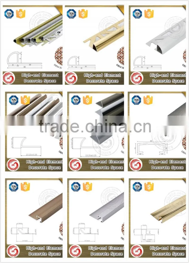 Distinctive ceramic aluminum tile trim corners L shape tile trim