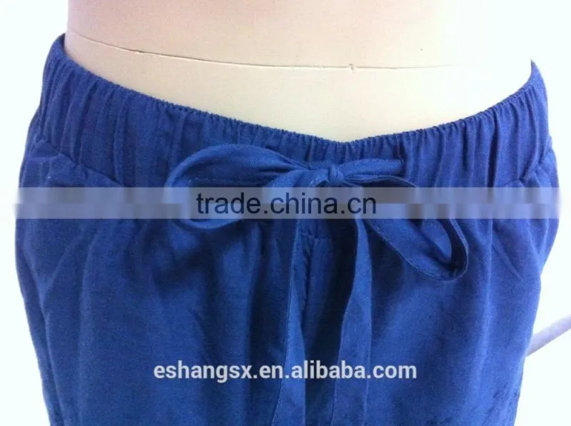 Ladies cotton hollow-out flower short hot drawstring pants
