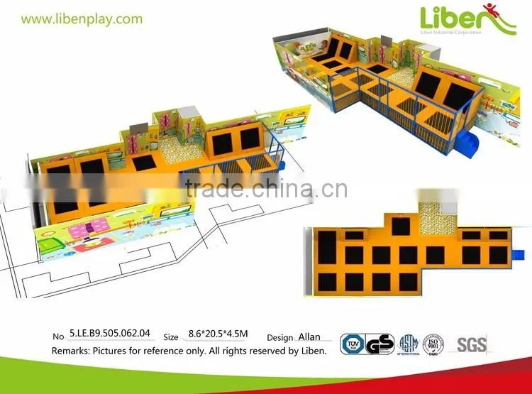 Practical Liben Factory Price Custom Size Exciting Children Amusement Indoor Trampoline Park for Kids Jumping