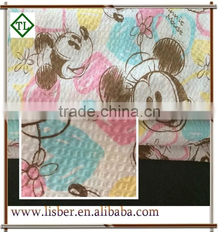 100% cotton 125gsm seersucker shirting fabric