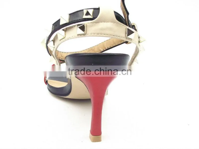 new fashion high heel office lady summer shoes with rivet