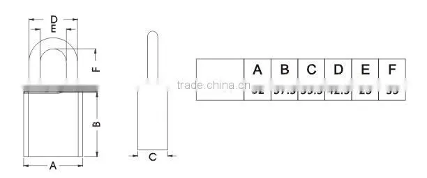 Anti-Universal Burglar Key U Padlock AL-50 for Gates