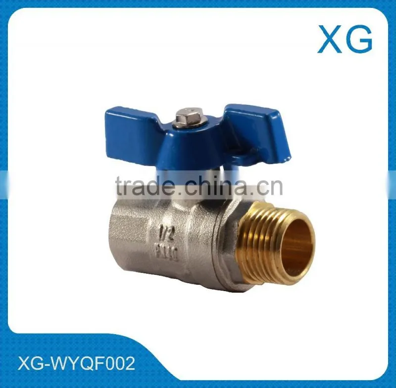 green color plastic brass ball valve for drinking water/water pipe double female threaded stop valve PN25