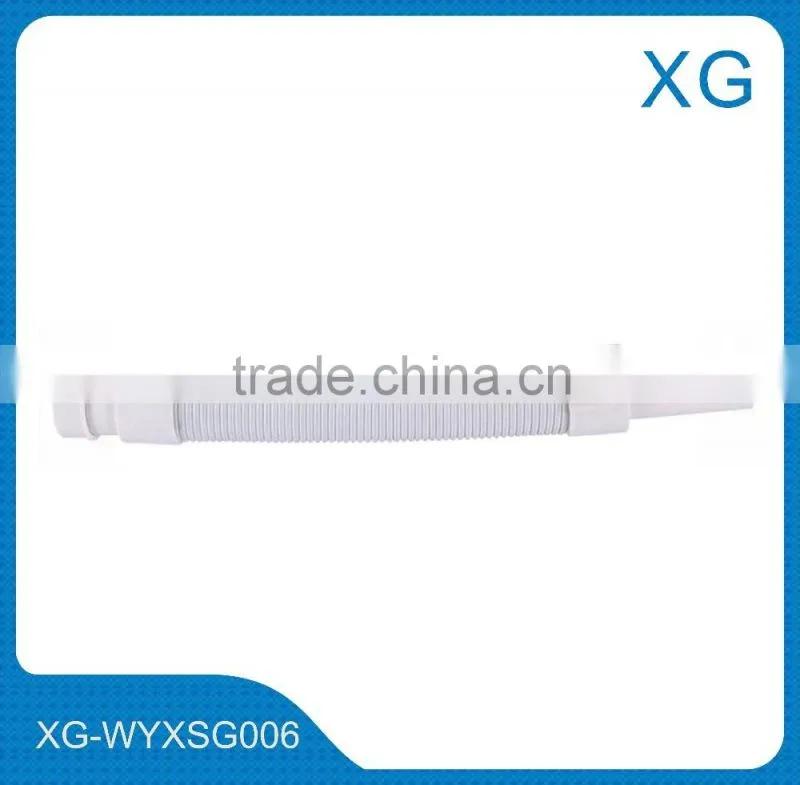 PP flexible basin waste hose/plastic sink drain hose with steel wire/pvc retractable hose for bathroom/chrome coated waste hose