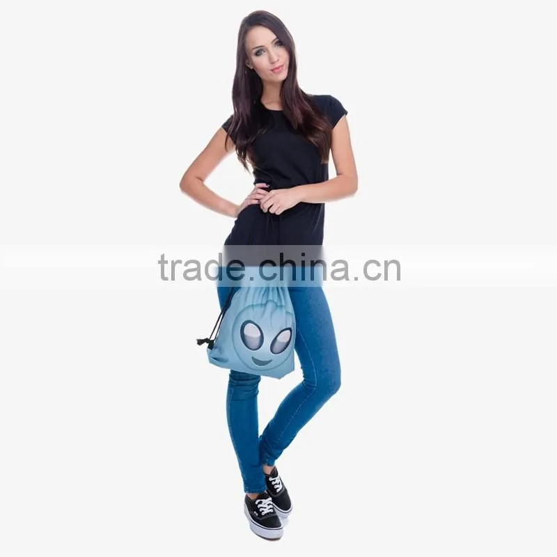 China Supplier 3D Full Print Team Weed Calico Gym Sack Drawstring Bag
