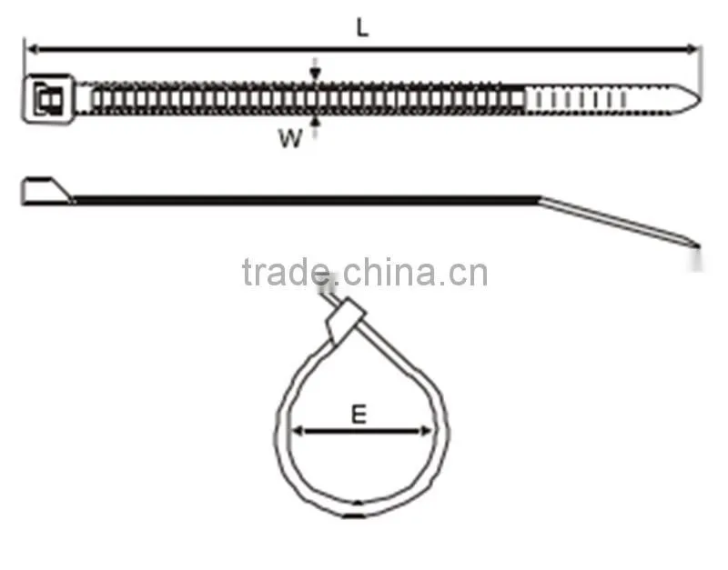 2016 Factory Manufacturer Self Lock Cable Tie 100pcs Pack Zip Tie Free Sample 2.5x150 ul cable tie