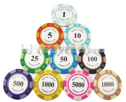 Plastic Pocker Chips 13.5g Clay customize sticker poker chip casino chip