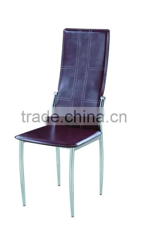 balck PVC seat & back metal tube dining chair
