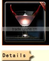 Blowning clear martini glass with heavy thick stem