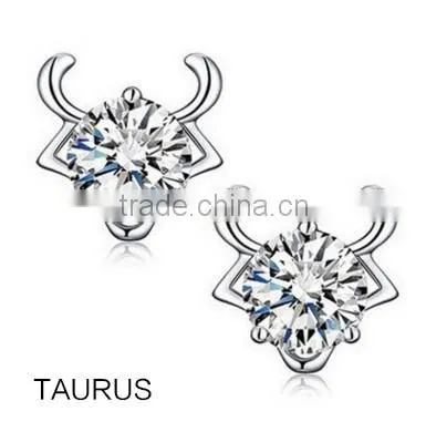 12constellation New Model Stud Earring Silver For Women Popular New Style Earrings