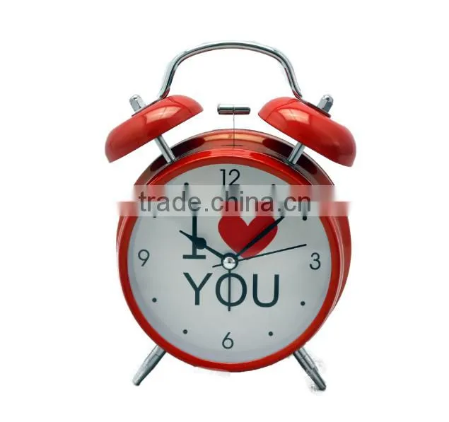 2016 newest tabletop lovely alarm clocks with loving heart for birthday gift/home deco clocks