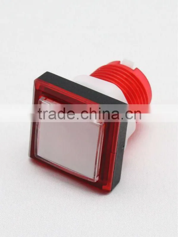 square 33mm blue plastic arcade game machine push button switch electric pushbutton switch with LED light