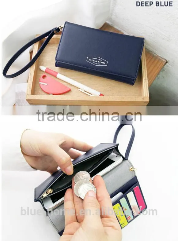 Korea brand iconic smart phone in purse Travel purses pouch for teens two folding tote wallet