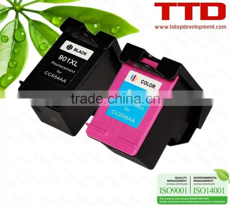 TTD Remanufactured 901 901XL Ink Cartridge CC656AN CC654AN for HP Officejet J4580 J4640 J4680