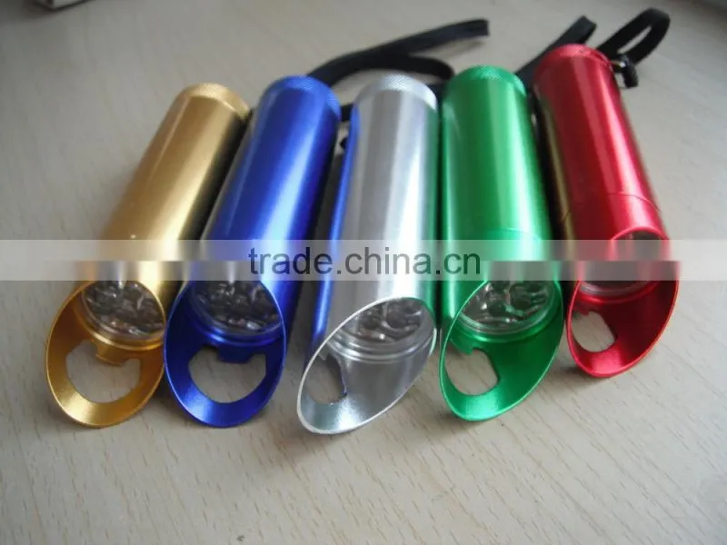 Good quality9 led flashlight keychain bottle opener