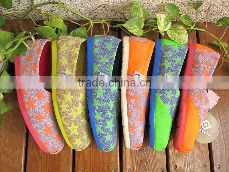 china brand light weight canvas ladies high heel shoes