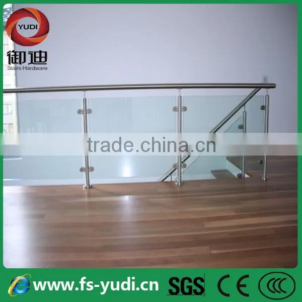indoor glass metal wood railings for stairs