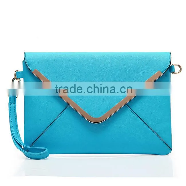 2016 new European and American fashion multicolor handbag envelope bag hand shoulder diagonal