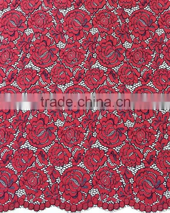 High End Nylon/Cotton Flower Eyelash Lady Dress Lace Fabric T8060