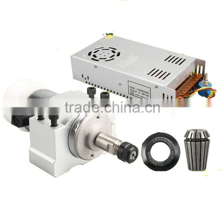 9000rpm 300w ER11 48 volt DC spindle motor+power governor+52D mount bracket