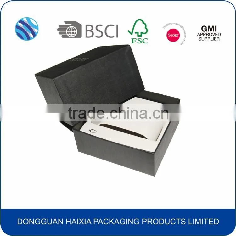 Black texture grain paper watch gift box