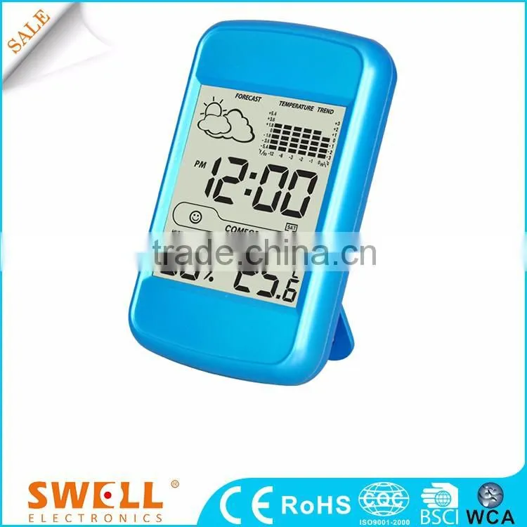LCD clock with simulant weather forecast