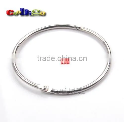 Loose Leaf Binder Hinge Snap Ring Opening Hook Holder Nickel Plated Iron O-Ring #FLQ075