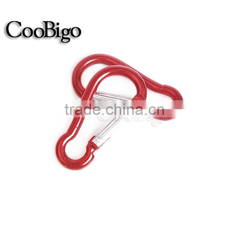 Colorful Aluminum Spring Carabiner Snap Hook Hanger Keychain Hiking Camping #FLQ186-6C(Mix-s)