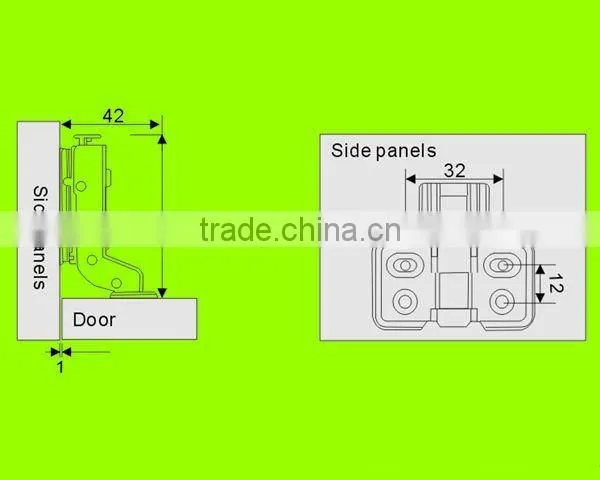 stainless steel Insert 35mm soft close hydraulic hinge for kitchen cabinet door(clip on)HH1613