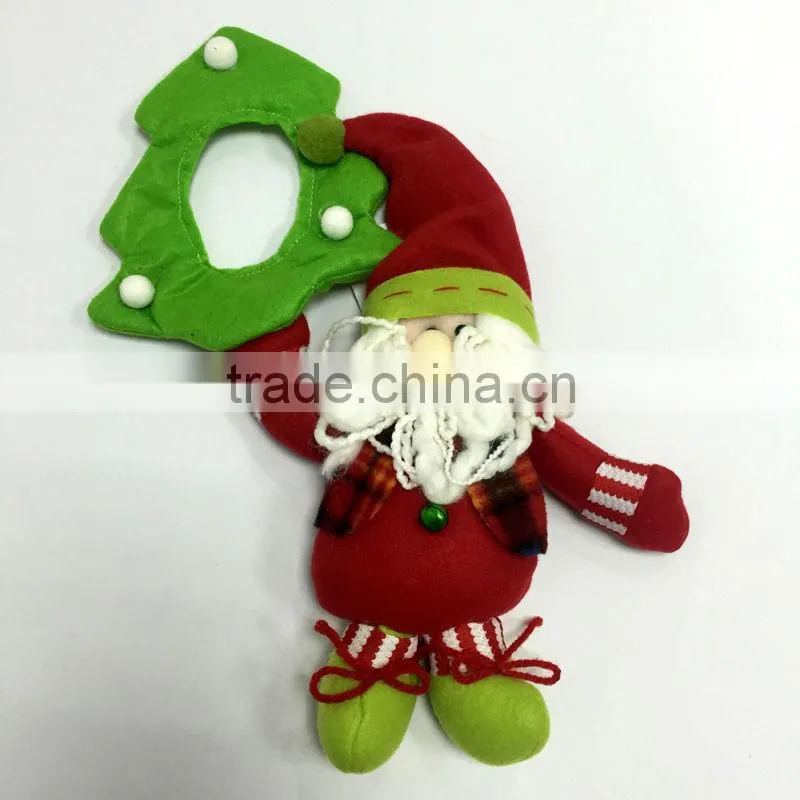 CHRISTMAS DOOR RING SANTA COTTON DOLL