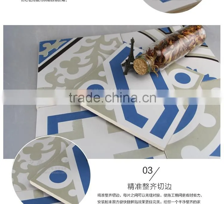 20*20cm blue color encaustic cement decorative tile moroccan cenment tile Hot sale cheap