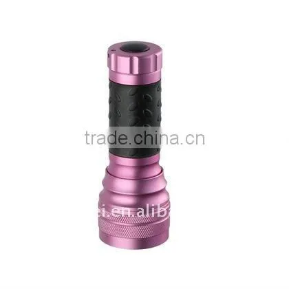 pink 21 LED torch flashlight with black rubber in the body gift torch LFL237-21