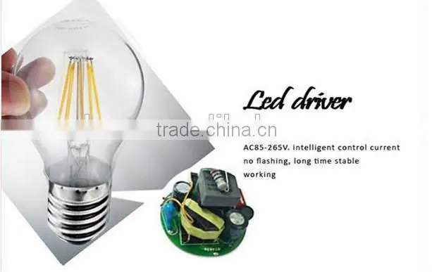 edison led bulb filament 6w CE ROHS A60 china manufacturer