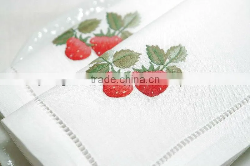 hand embroidery napkin ,hemstitch napkin