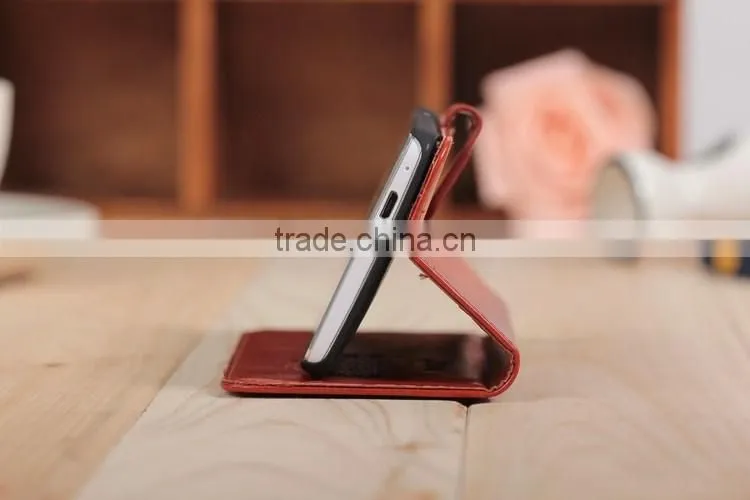 High quality PU card slot leather case For HTC One M7