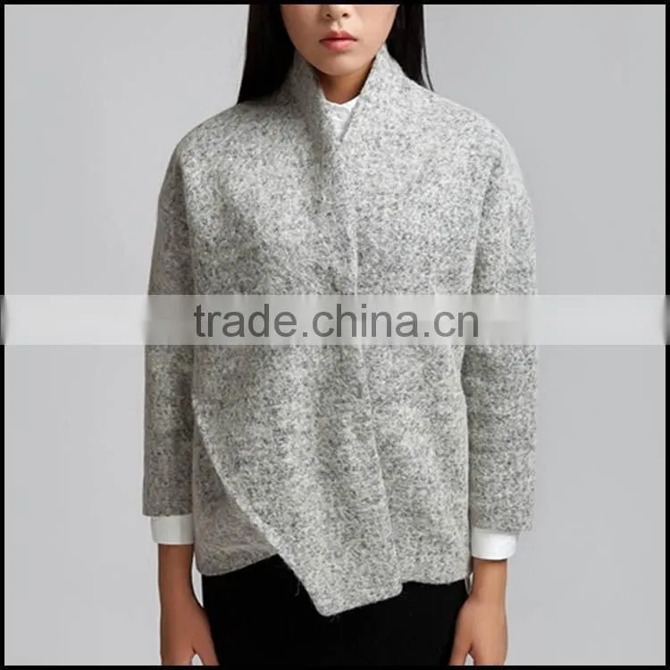 Oem Wholesale Cheap Custom Fashion Women Coat No Zipper Hoodie Parka Overcoat Jacket