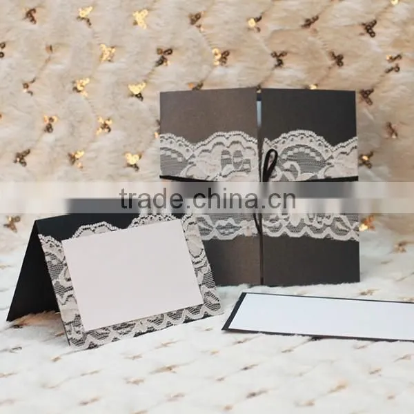 2016 newmengxing gate fold wedding invitation card. Lace invitationwith digital printing