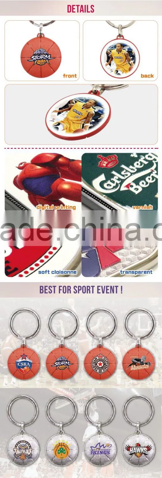 China Supplier sports jersey basketball blank key holder